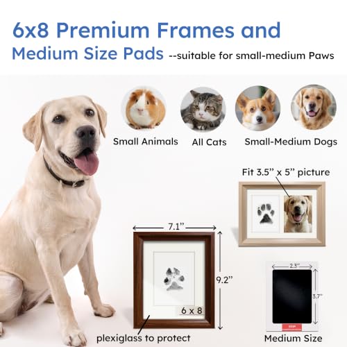 MYPAWLETS Pet Pawprint Ink Pads & Frames Kit,Dog Nose Print,4 Pack - size: 4 Packs-Medium
