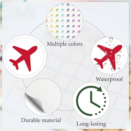 500Pcs/5 Sheets Plane Planner Sticker Mini Planner Stickers 1/2 Inch Colorful Cute Plane Marking Location Labels for Scrapbooking Calendars Journals DIY Creative Craft Projects Decoration - style: Airplane
