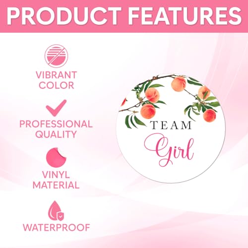 Pack 90 Pcs Cute Orange Baby Shower Team Boy Team Girl Stickers for Party Favors Gender Reveal Thank You Labels Funny Aesthetic Sticker Round Waterproof Removable Vinyl Decals - color: Gender Reveal A27