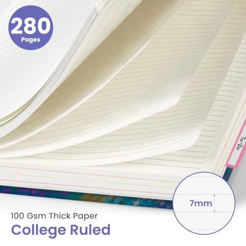 Taja Cute Large Spiral Lined Notebook for Work with 5 Removable Dividers - color: Z - Astral Meadow
