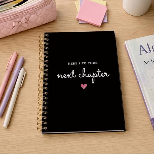 VONTP Black New Chapter Spiral Notebook Journal, 5.5x8.3 Inch - color: 001-A-Black