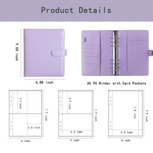 Sticker Binder Organizer with Storage Sleeves,Reusable Stickers Collecting Book Album Holder, A5 Blank Sticker Container Organizer-Purple - color: Amethyst Purple