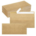 100 Pack #10 Kraft Paper Envelopes Letter Size Self Seal Business Envelopes - color: Kraft, size: 100 Pack