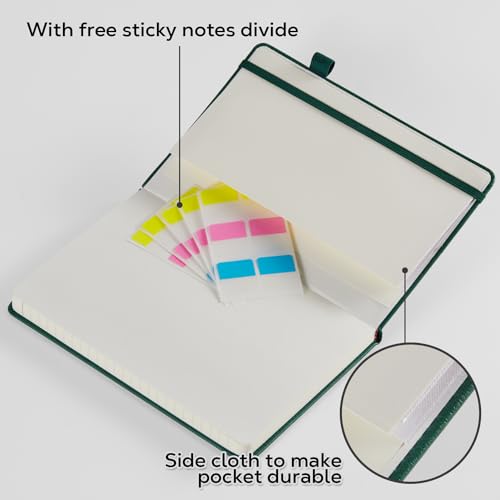 FOCUS DAY 2 Pack Lined Notebook Journals for Women/Men Work, A5 Leather Journal Notebook with Pen Loop, 100Gsm Premium Thick Paper, Inner Pocket, Medium 5.7"x8.4", Blue & Black - color: Black Blue