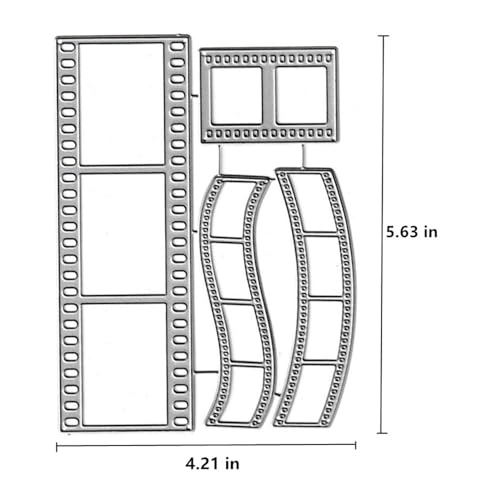 4pcs Journey Photo Film Strip Cutting Dies,Postage Stamp Tags Frame Die Cuts Metal Embossing Stencils Template Mould for Card Scrapbooking and DIY Craft Album Paper Card Decor - color: 4pcs Photo Film Strip Die Cuts