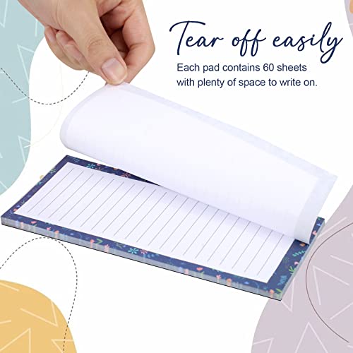 Joyberg Magnetic Notepads for Refrigerator - Flower Design, 50 Sheets Per Pad, 4 Pack Memo Pads for Grocery Lists and To-Dos - size: X86