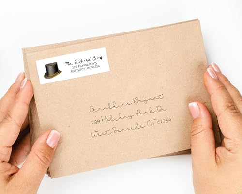 Personalized Return Address Labels - Vintage Elements - Over 80 Images to Choose from - Custom Self Adhesive Stickers for Envelopes (60-960 Labels) (Colorful Inkwell Style) - style: Colorful Inkwell Style