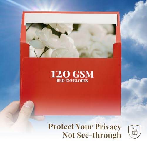 Red A2 Invitation Envelopes Self Seal 100 Pack, 4.375 x 5.75 - color: red, size: A2