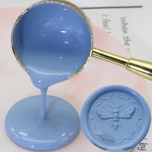 Sealing Wax Beads WaxSeal Beads, 600Pcs Dust Blue WaxSealing Beads for Wax Seal Stamp, WaxSeal Beads Kit Perfect for Wedding Invitations, Christmas Envelopes (Dust Blue) - color: Dust Blue