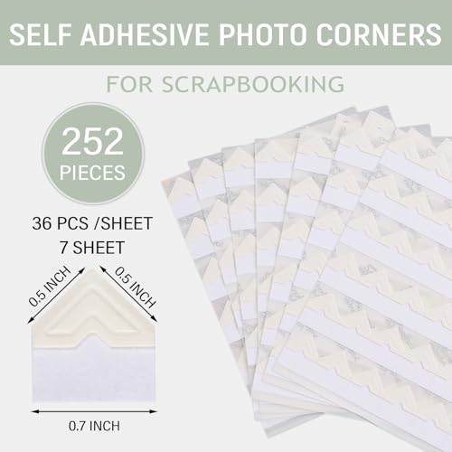 Lineco Self-Adhesive Photo Corners, 0.5 Inch, Ivory, 252 PCS - color: Ivory, size: 1 Set
