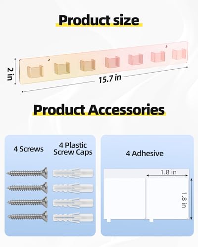 MaxGear Sunglasses Organizer Wall, 2-Pack Acrylic Eyewear Display Holder | Sunglasses Storage with 14 Slots, Includes Adhesive Tape & Screws, Wall Mounted Shelf for Closet, Cabinet, Iridescent - color: Iridescent