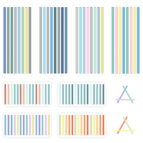 Temiary 1840 Sheets Transparent Highlighter Tape Removable, Long & Short - style: Long & Short Highlighter Tape