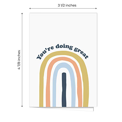 Canopy Street Encouraging & Inspirational Retro Greeting Cards / 24 All Occasion Vintage Aesthetic Note Cards With White Envelopes / 6 Motivational Designs / 3 1/2" x 4 7/8" Card Pack - color: Retro Encouragement