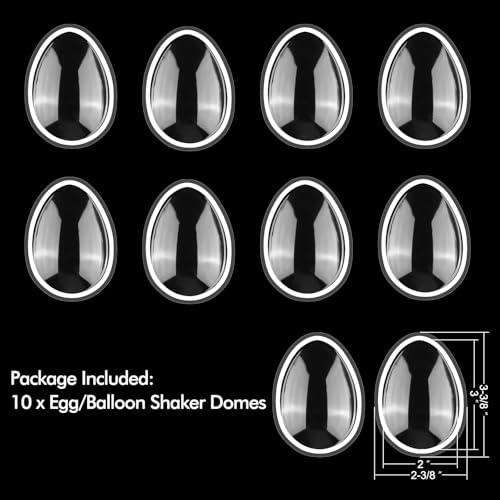 10 Pcs Easter Egg/Balloons Shape Clear Shaker Cover for Card Making, Translucent Dimensional Plastic Puffy Shaker Window Blister Adhesive Dome Covers for DIY Craft Scrapbooking Easter Birthday Decor - color: Easter Egg / Balloons