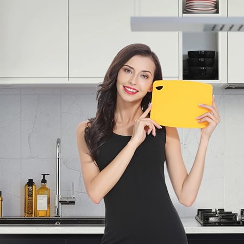 Liflicon Thick Silicone Cutting Boards for Kitchen Silicone Chopping Boards/Mats Set of 2 Extra Large14.6''x10.43'', Mini 9.1”x7.1” Non-slip Deep Drip Juice Groove, Dishwasher Safe-Green - color: Green, size: 9.1"L x 7.1"W & 14.6"L x 10.4"W