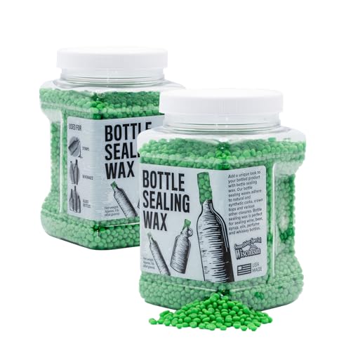 Blended Waxes, Inc. Bottle Sealing Wax, Pastille Wax Seal Beads For Wine, Beer, and Liquor Bottle Sealing, Seals Between 25-30 Bottles, 1 lb, Emerald Green - color: Emerald Green