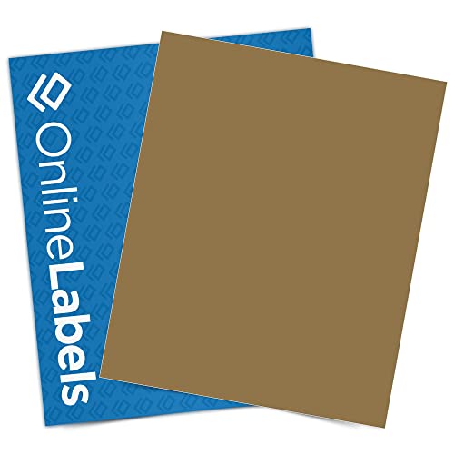 OnlineLabels 8.5" x 11" Labels - Brown Kraft - Inkjet/Laser - 250 Sheets - size: 250 Sheet Pack