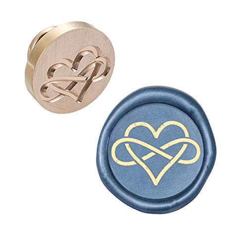 CRASPIRE Wax Seal Stamp Head Heart Knots Replacement Sealing Brass Stamp Head Olny for Embellishment of Envelope Invitations Wedding Wine Package Scrapbooks Parcels Gift Party Greeting Cards - style: Love