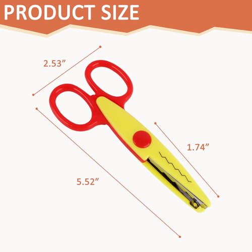 GDMINLO 6-Pack Decorative Edge Craft Scissors, Zigzag & Wave