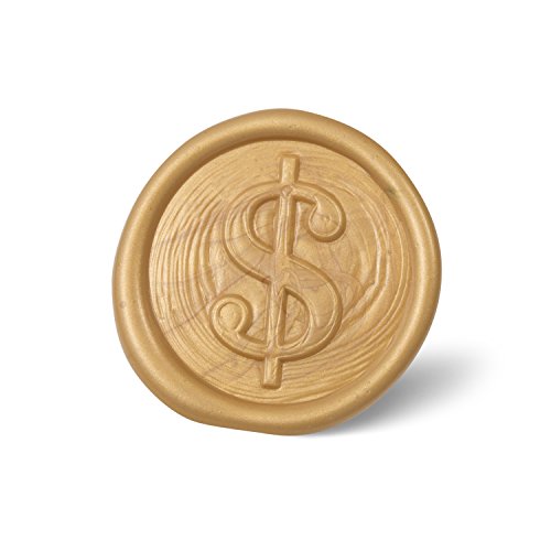 Mceal Wax Seal Stamp, Brass Head with Rosewood Handle, 1.2"(30mm) Dia, (Dollar Sign)