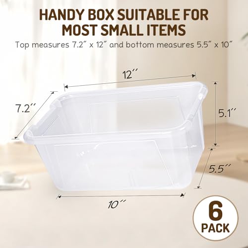 GAMENOTE 6 Quart Stackable Plastic Storage Bins with Lids, 6 Pack, Clear - color: Clear