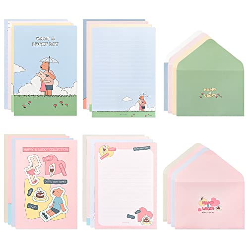 Monolike Happy and Lucky Memories Letter Paper and Envelopes Set - 8Type, 32 Letter Paper + 16 Envelopes - color: Happy and Lucky Memories