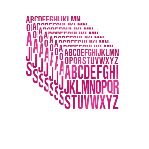 1-2 Inch Rose Red Holographic Laser Letter Number Stickers - color: Rose Red