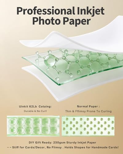 Uinkit Glossy Photo Paper 11.1mil 230g For Inkjet Printer Only (8.5X11X50) - size: 8.5X11X50