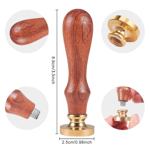 1" Sword and Flower Wax Seal Stamp Retro Sealing Stamps Removable Brass Head with Wooden Handle Novelty Seal Stamp Sealing Wax for Envelope Greeting Card Gift Letter Invitations Decoration - style: Sword and Flower