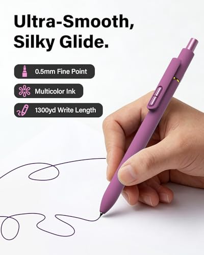 inkipen Colorful Fidget Pens, 8 Pcs 0.5mm Fine Point - color: Vintage Color Ink -8pack