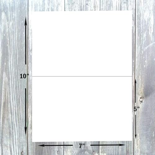 Hamilco White 80lb Cover Heavy Folded 5x7 Cardstock for Greeting (100PK) - size: 100 Cards
