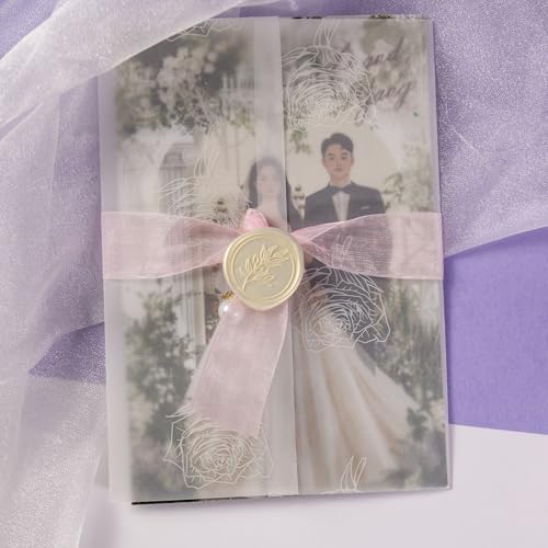 Pollize 50Pcs Wax Seal Stickers, Wedding Invitation Envelope Stickers - color: Ivory White