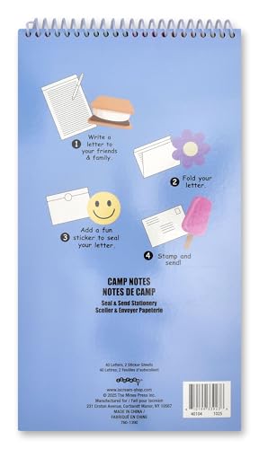 iscream Fold and Send Girls Stationery Card Pad with Seals - Camp Notes - color: Camp Notes