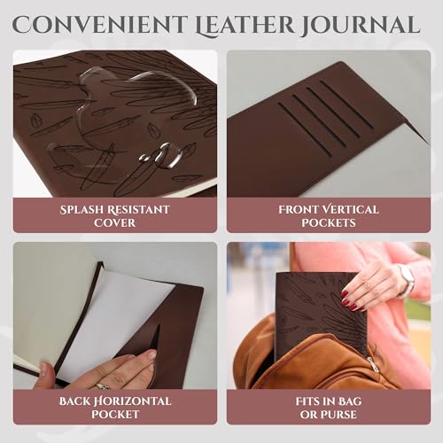Angel Wing Leather Journal | Refillable Leather Journal for Women & Men | Spiritual Prayer Journal with Angel Wing - style: Angel Wing