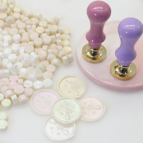Sealing Wax Beads Pearl White WaxSeal Beads, 600Pcs White WaxSealing Beads for Wax Seal Stamp, WaxSeal Beads Kit Perfect for Wedding Invitations, Christmas Envelopes (Pearl White) - color: Pearl White