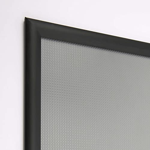 M&T Displays Snap Poster Frame 24x24 Inch Black 1" Aluminum Profile Front Loading Wall Mounting Photo Picture Document Certificate Sign Holder Mitered Corner (2, Black)