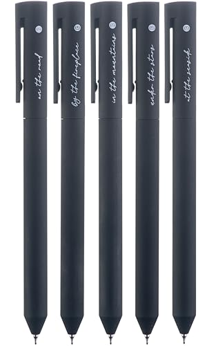 DIVERSEBEE Black Gel Ink Pens, 0.5 mm Gel Pens Fine Point | Bible Pens No Bleed Through with Cute Fine Tip, Bible Study Journaling Supplies, 5 Pack Gel Pen Set - color: Black, size: 1 Count (Pack of 5)