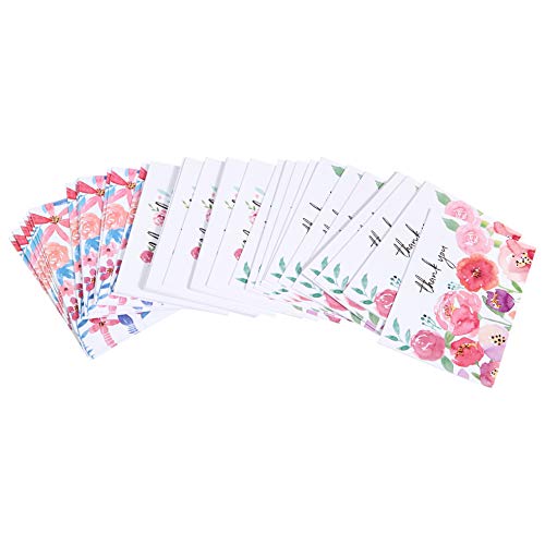 Amazon Basics Thank You Cards and Envelopes, 48 Count, Floral Assorted Designs - size: 4 x 6 inches