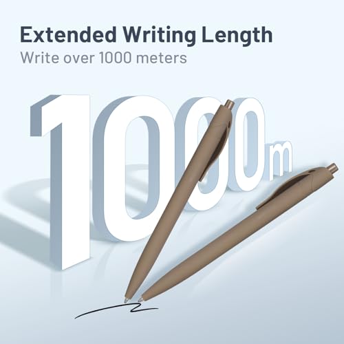 BallPoint Pens, 100 Pack (BLACK Ink),Bulk Pens, Brown Barrel,Click Pens for Office Home and School, Retractable Ballpoint Pens, Medium Point, 1.00MM (Brown) - color: Brown