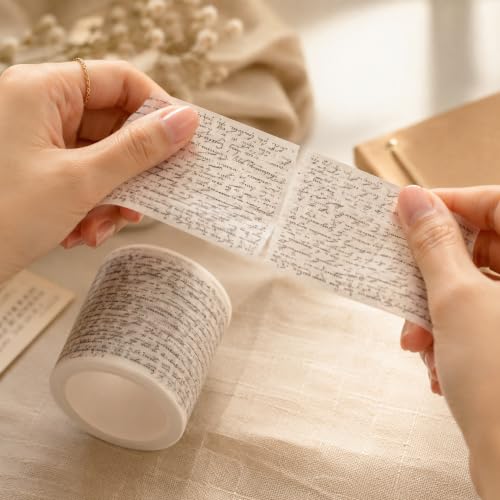 CPWGSM Washi Tape, 1 Roll Vintage Japanese Masking Tape for Scrapbooking, 1.97in Wide Decorative Adhesive Craft Tape for Planners, Journaling, DIY Projects, Gift Wrapping, School Supplies