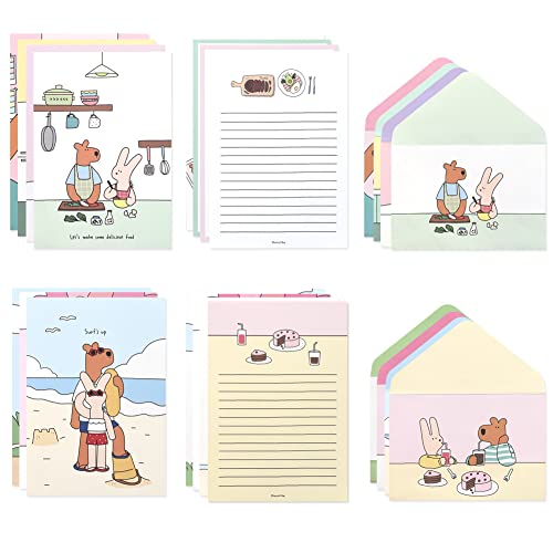 Monolike Happy and Lucky Ver.2 Letter Paper and Envelopes Set - 8Type, 32 Letter Paper + 16 Envelopes - color: Happy and Lucky Ver.2