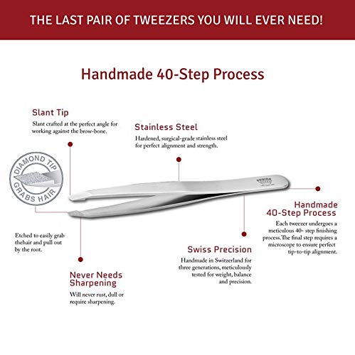 Professional Diamond Tip Slant Tweezers for Brows & Face