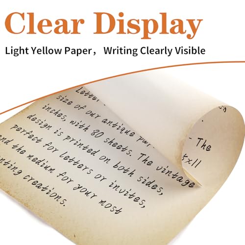 80 Sheets Vintage Paper, 8.5"x11" Letter Size Printer Parchment Paper - style: Classic-B