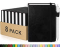 Oucaru Small Notebook 8 Pack, A6 Pocket Notebook, Mini Lined Journal - color: B-Midnight Black, style: 8 Pack