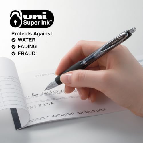 uniball™ 207 Gel Pens, Assorted Ink, 0.7mm Medium Point, 3 Count | Retractable, Smooth Writing, Fraud-Resistant, uni Super Ink™ - color: Assorted, size: 1 Count (Pack of 3), style: 207 Medium