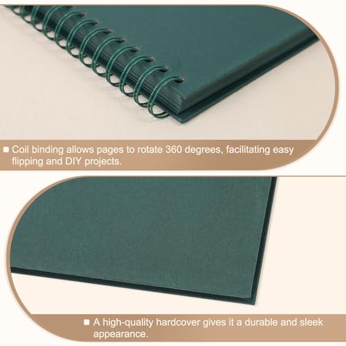 Scrapbook Album 10x10 Inches 40 Pages Hardcover Kraft Paper Green - color: Green, size: 10"x10" 40 Pages