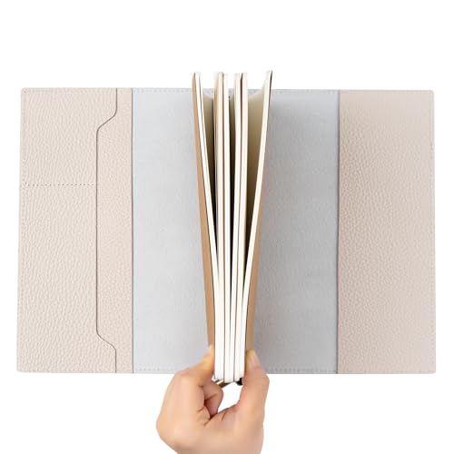 WANDERINGS A5 Travelers Notebook with Pockets – Oat Leather Journal – 6" x 8.5" (15 x 22cm) – Refillable Travel Journal – 120 GSM Blank Inserts - color: Oat