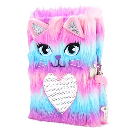 SuperStyle Journal Diary, Gift for 6 7 8 Years Old Girls, Cute Cat Notebook with Lock Secret Diary Writing Journal Birthday Gift for Kids - color: Multicolored-Lion