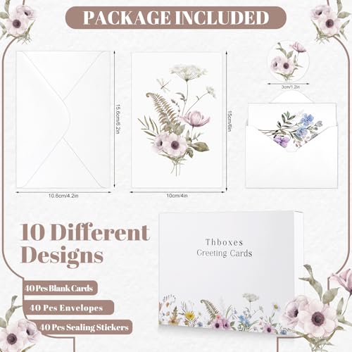 Thboxes 40 Pack Blank Cards and Envelopes, Blank Note Cards 4x6 in - style: Elegant