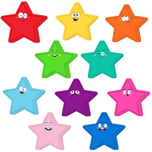 Eaasty 200 Pcs Star Cutouts Paper Star Bulletin Board Cut Out for Classroom Decoration Assorted Color Star Shape Die Cut Accents for Kids Teacher DIY Craft Project Spring Summer Theme School Party